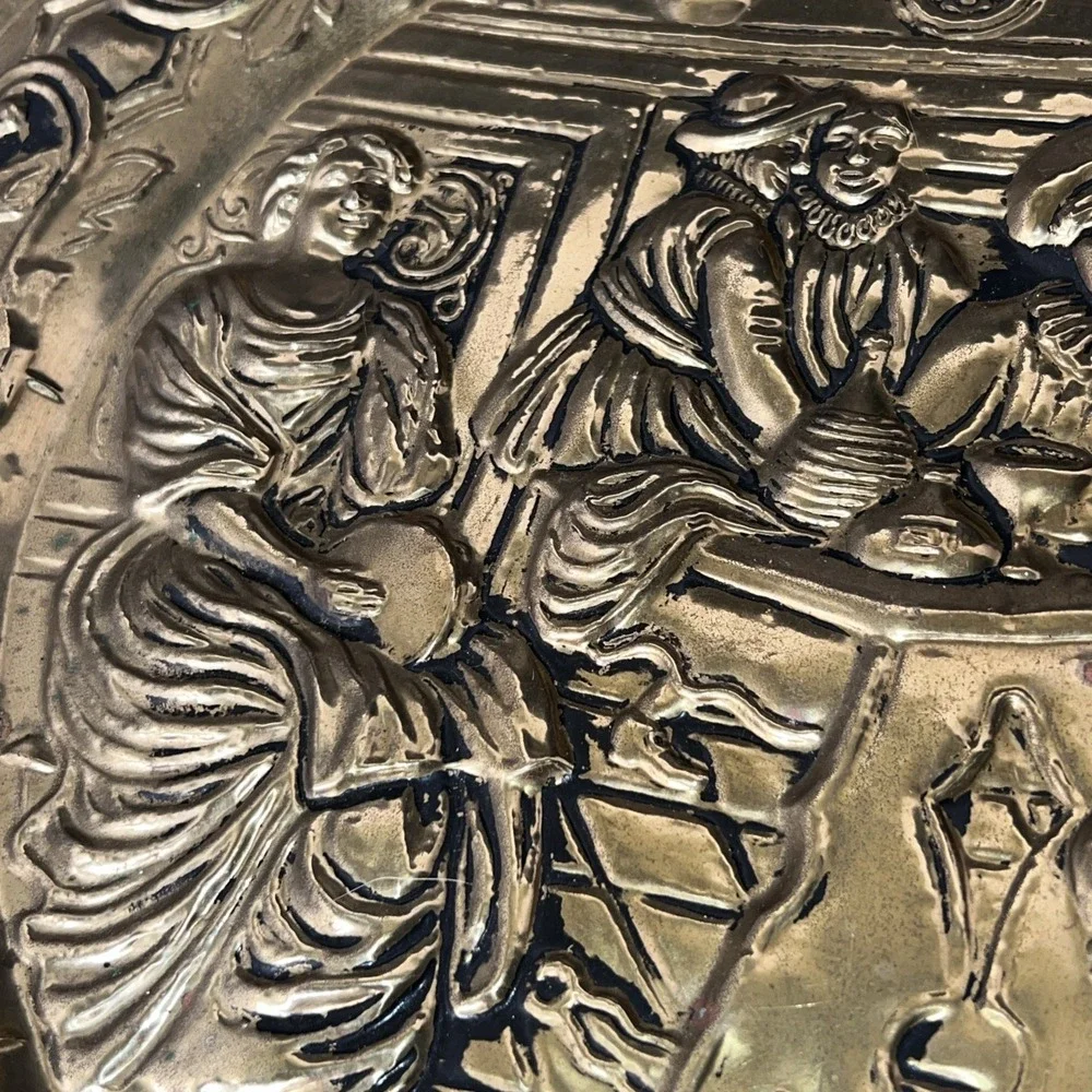Vintage‎ Embossed Brass 16.5
